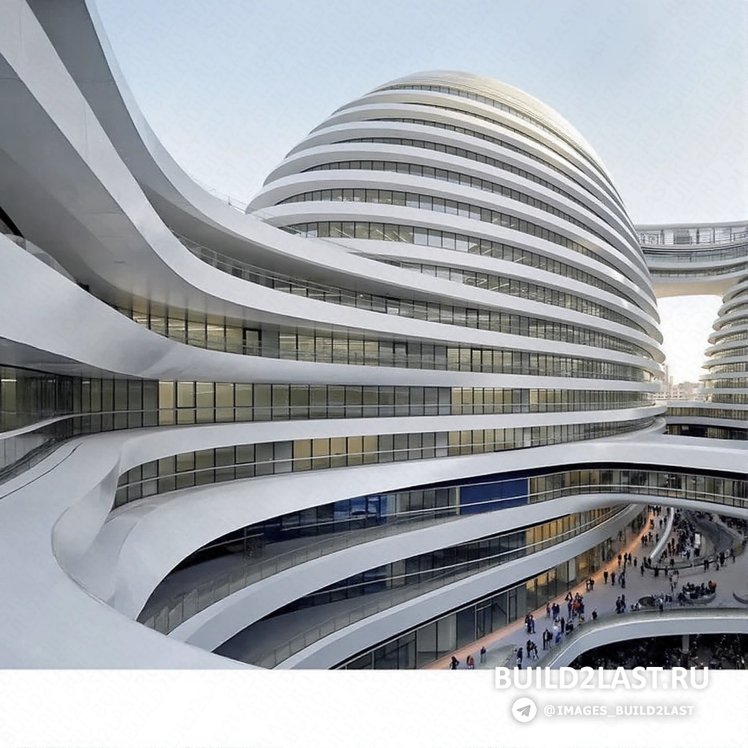 Архитектурный комплекс Galaxy Soho в Пекине, проект Заха Хадид, стекло и алюминий в дизайне