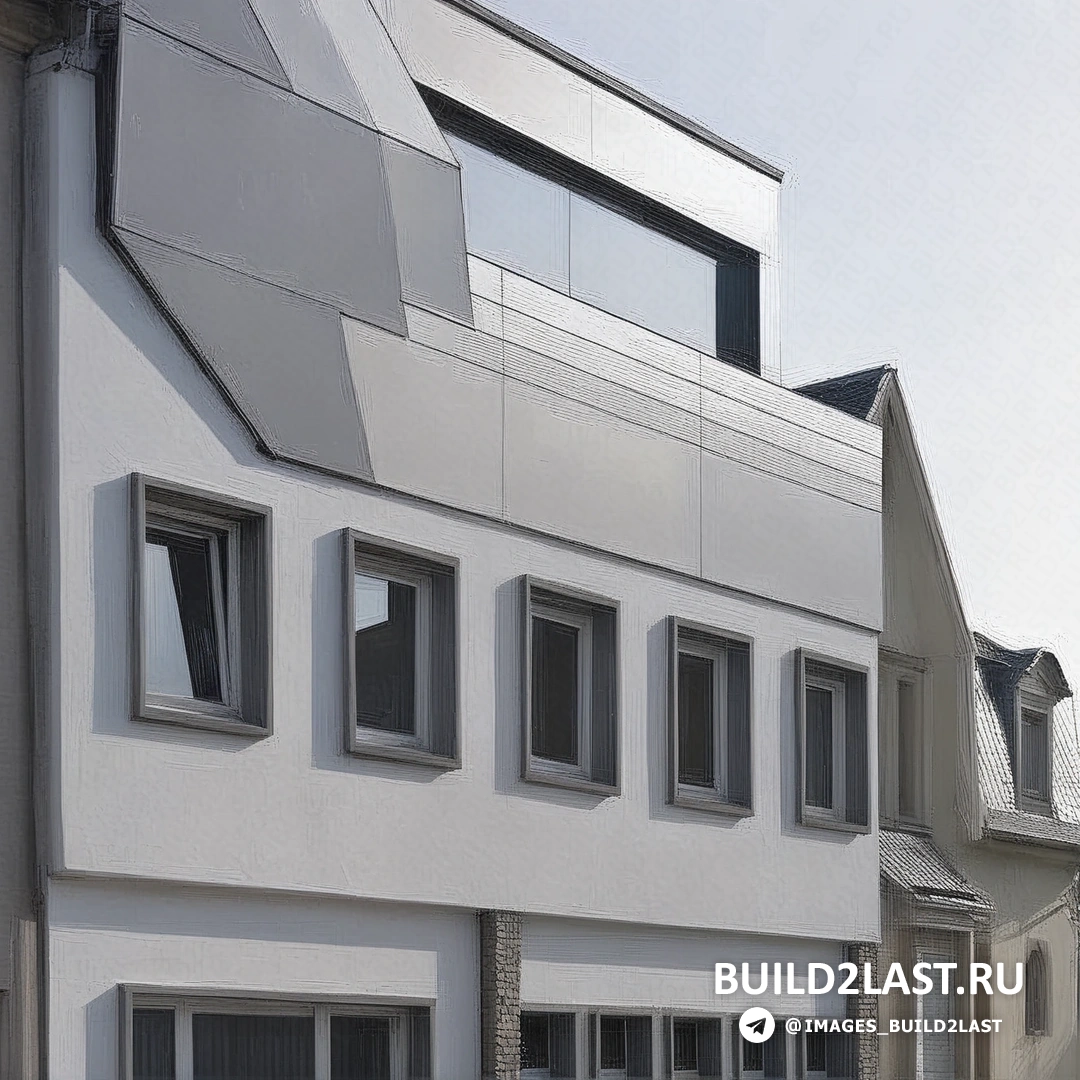 Деталь архитектуры здания с уникальными стеклянными панелями