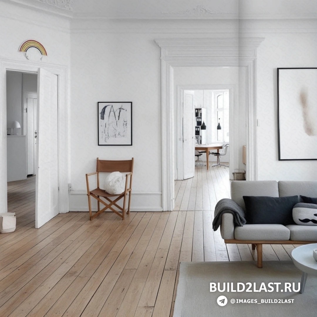 Спальня в скандинавском стиле с белыми и бежевыми оттенками, кроватью, прикроватной тумбочкой и элегантным освещением