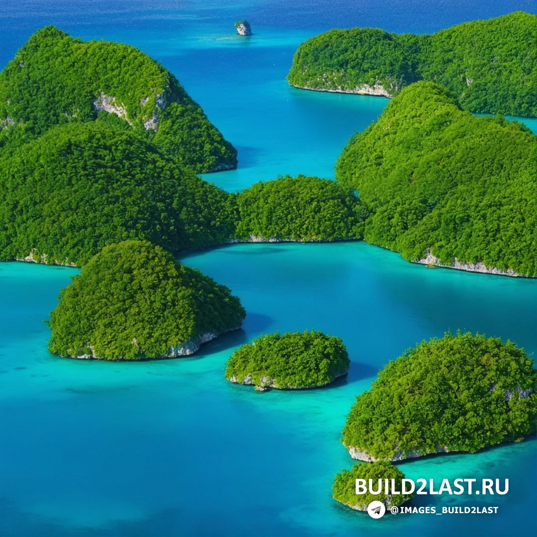 Вид с воздуха на архипелаг Палау в Тихом океане